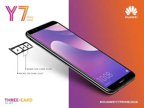 اسلات سه گانه در گوشی  HUAWEI Y7 Prime 2018 برای هر آنچه نیاز دارید