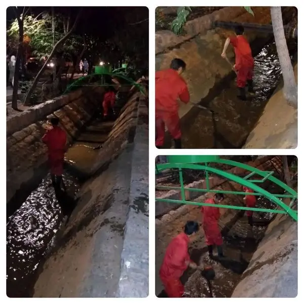 لایروبی و پاکسازی کانال میانی بلوار کشاورز