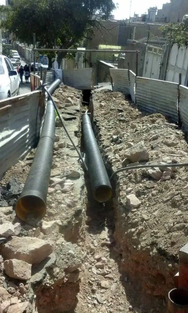 200 متر شبکه جمع آوری فاضلاب در شهرستان قدس 

