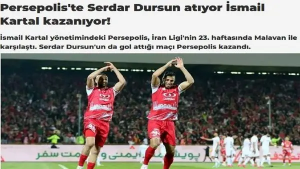 صدرنشینی پرسپولیس در صدر اخبار رسانههای ترکیه