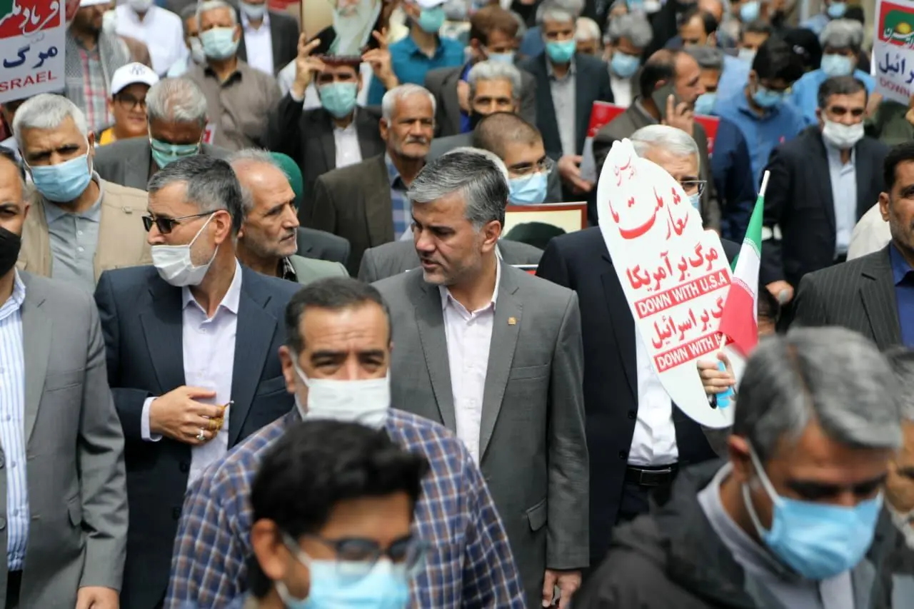 حضور شهردار، رئیس و اعضای شورای اسلامی شهر اراک، در راهپیمایی روز جهانی قدس