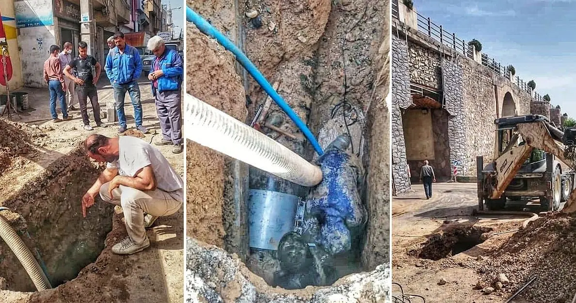 رفع حادثه خط لوله اصلی آبرسانی در کمتر از دو ساعت