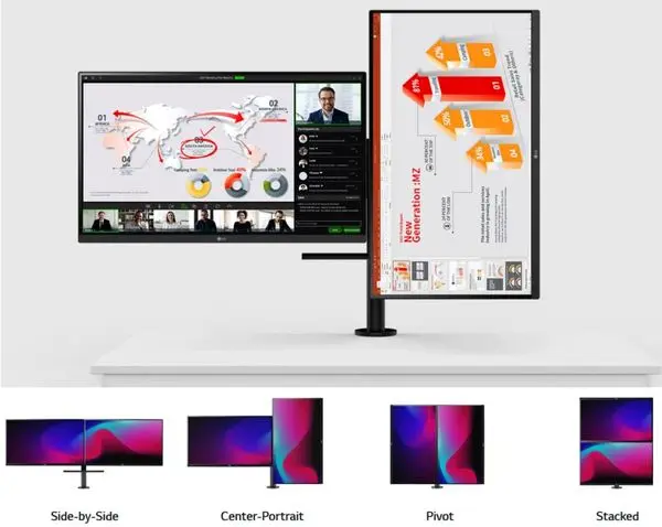 مانیتور Ergo Dual LG بهترین گزینه برای کاربرانی که چند کار را به طور همزمان انجام می‌دهند