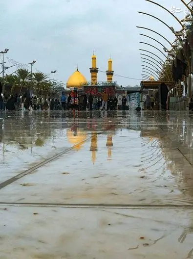 بارش باران در بین الحرمین+عکس
