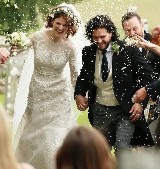 جشن عروسی دو نقش اول سریال گیم آف ترونز با یکدیگر+عکس