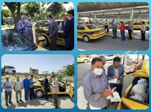 توزیع 400 کاور جداکننده رایگان بین رانندگان تاکسی منطقه 15

