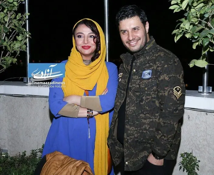 تیپ متفاوت جواد عزتی و همسرش در یک مراسم/عکس