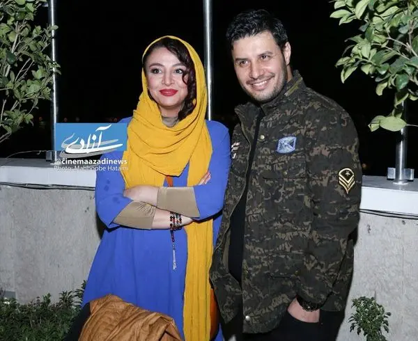 تیپ متفاوت جواد عزتی و همسرش در یک مراسم/عکس