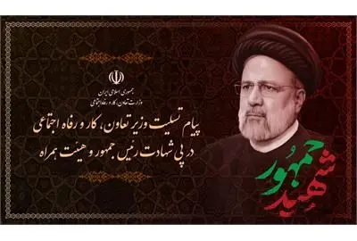 پیام تسلیت وزیر تعاون، کار و رفاه اجتماعی در پی شهادت رییس‌جمهور مردمی و خادم‌الرضا(ع)

