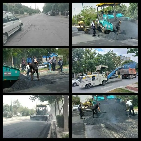 پخش و توزیع ۵۵۰ تن آسفالت برای بهسازی معبر بلوار شهید کاظمی کرهرود