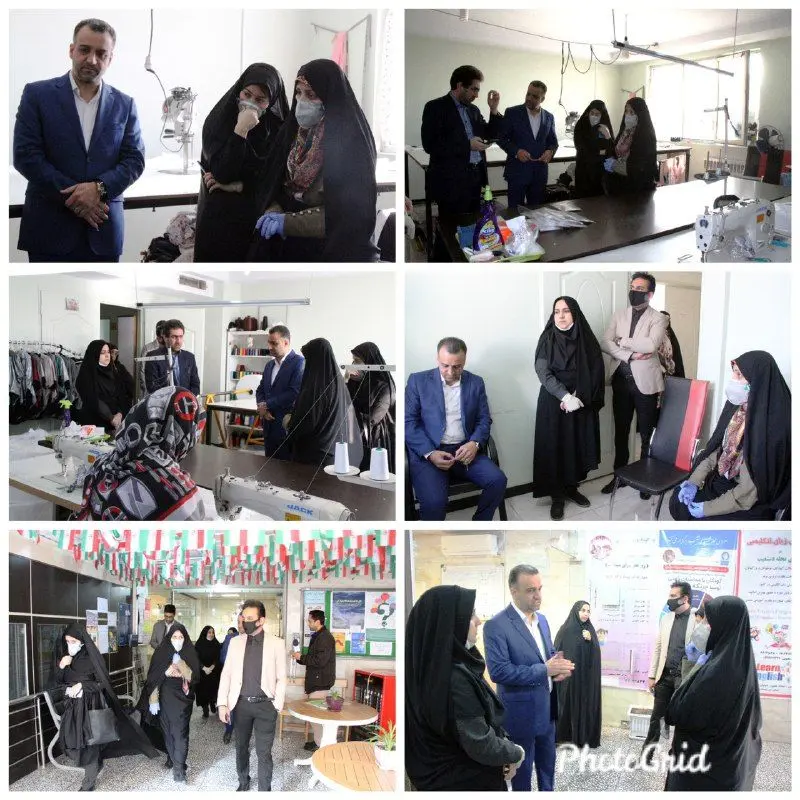 بازدید مدیرکل امور بانوان شهرداری تهران از مرکز تولید ماسک بهداشتی منطقه۹

