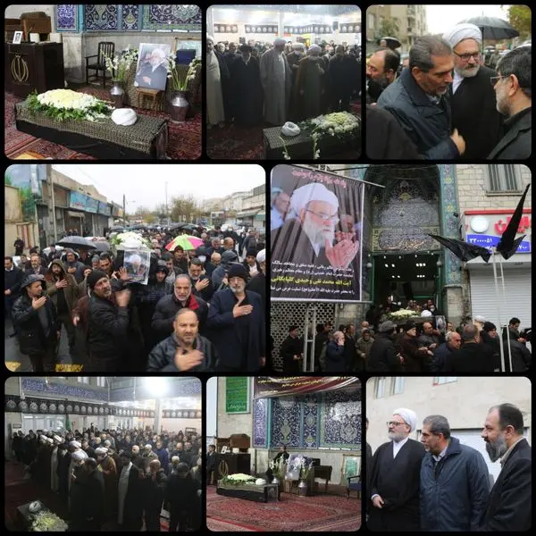  مراسم تشییع آیت الله وحیدی گلپایگانی در منطقه ۱۵ برگزار شد