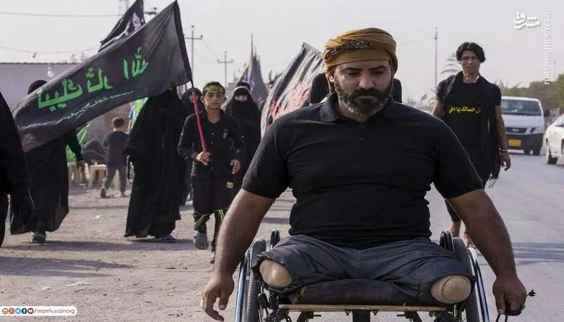 500 کیلومتر از بصره تا کربلا با ویلچر+عکس