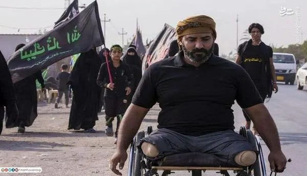 500 کیلومتر از بصره تا کربلا با ویلچر+عکس