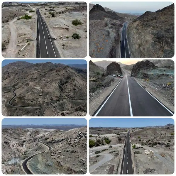 تصاویر هوایی از جاده کلدر با ۹۲ درصد پیشرفت فیزیکی در جنوب استان سیستان و بلوچستان