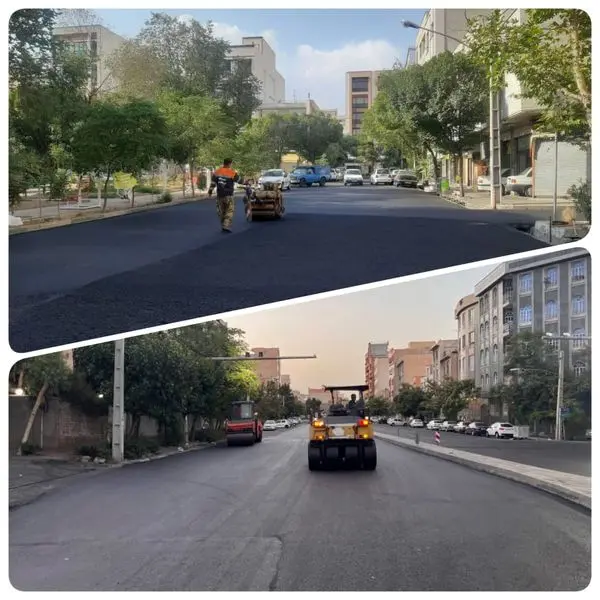 نهضت  پخش آسفالت در شمال شرق تهران با قدرت خود ادامه دارد