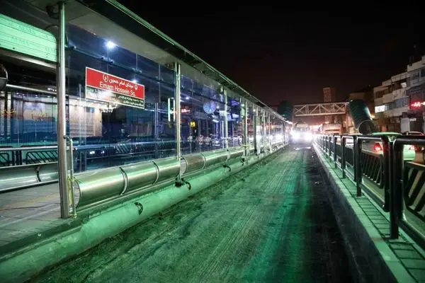 7 ایستگاه پرتردد در خطوط یک و 2 بی آر تی تحت اجرای روسازی بتنی قرار گرفت