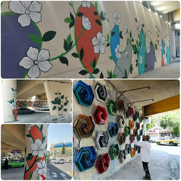 زیباسازی  پل ستارخان  با اجرای  طرح های هنری و نورپردازی