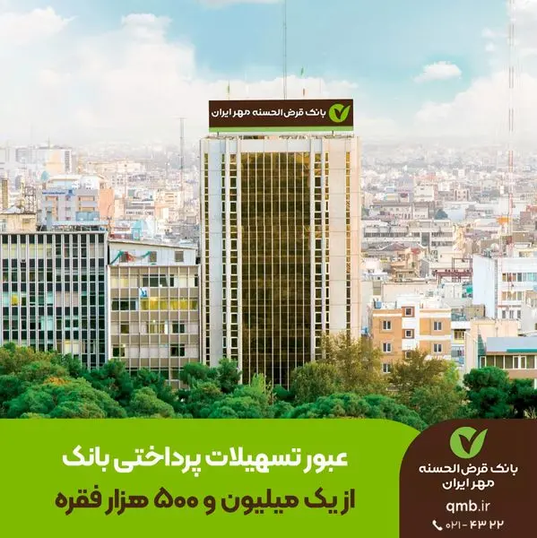 عبور تسهیلات پرداختی بانک قرضالحسنه مهر ایران از یک میلیون و ۵۰۰ هزار فقره