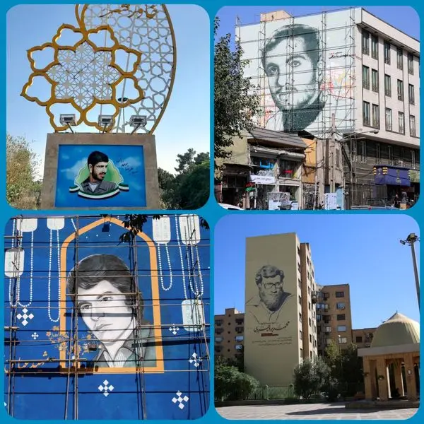  تمثال 4 شهید بر تارک خیابان های منطقه 15 نقش بست