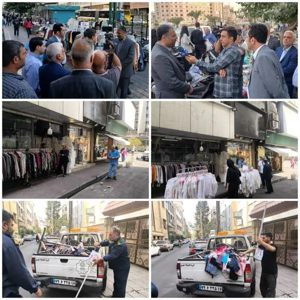 برچیدن بساط‌های غیرمجاز و مزاحم در مسیر تردد مردم