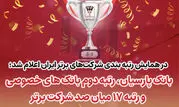 بانک پارسیان رتبه دوم بانک‌های خصوصی و رتبه 17میان صد شرکت برتر ایران