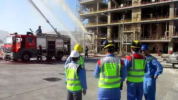 مانور آمادگی در شرایط اضطراری در پتروشیمی شهید تندگویان