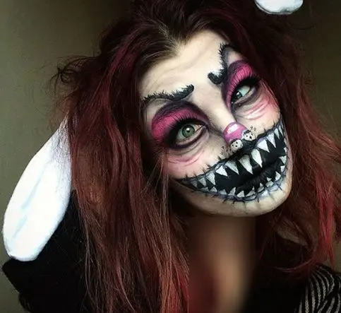 آرایش و گریم ترسناک و باورنکردنی یک دختر+عکس