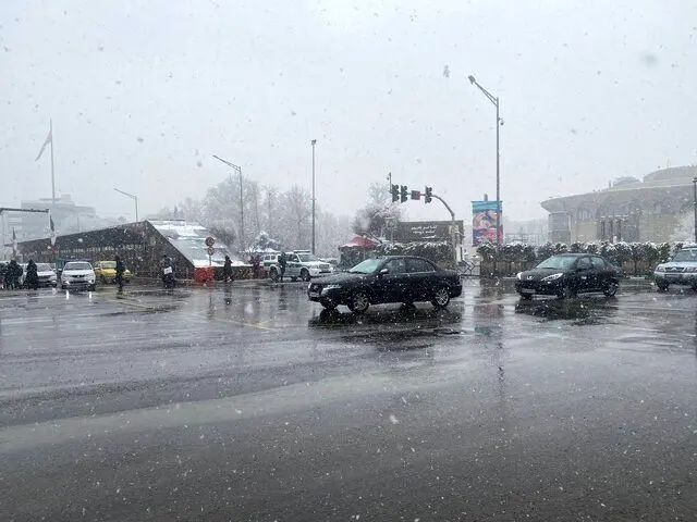 بارش برف و باران در تهران