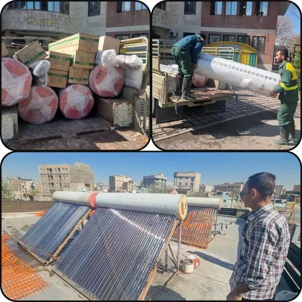 آبگرمکن های خورشیدی بوستان زندگی نو نوار شدند