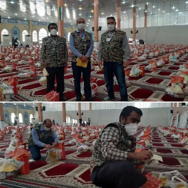 اهداء بسته های معیشتی به خانواده های نیازمند منطقه