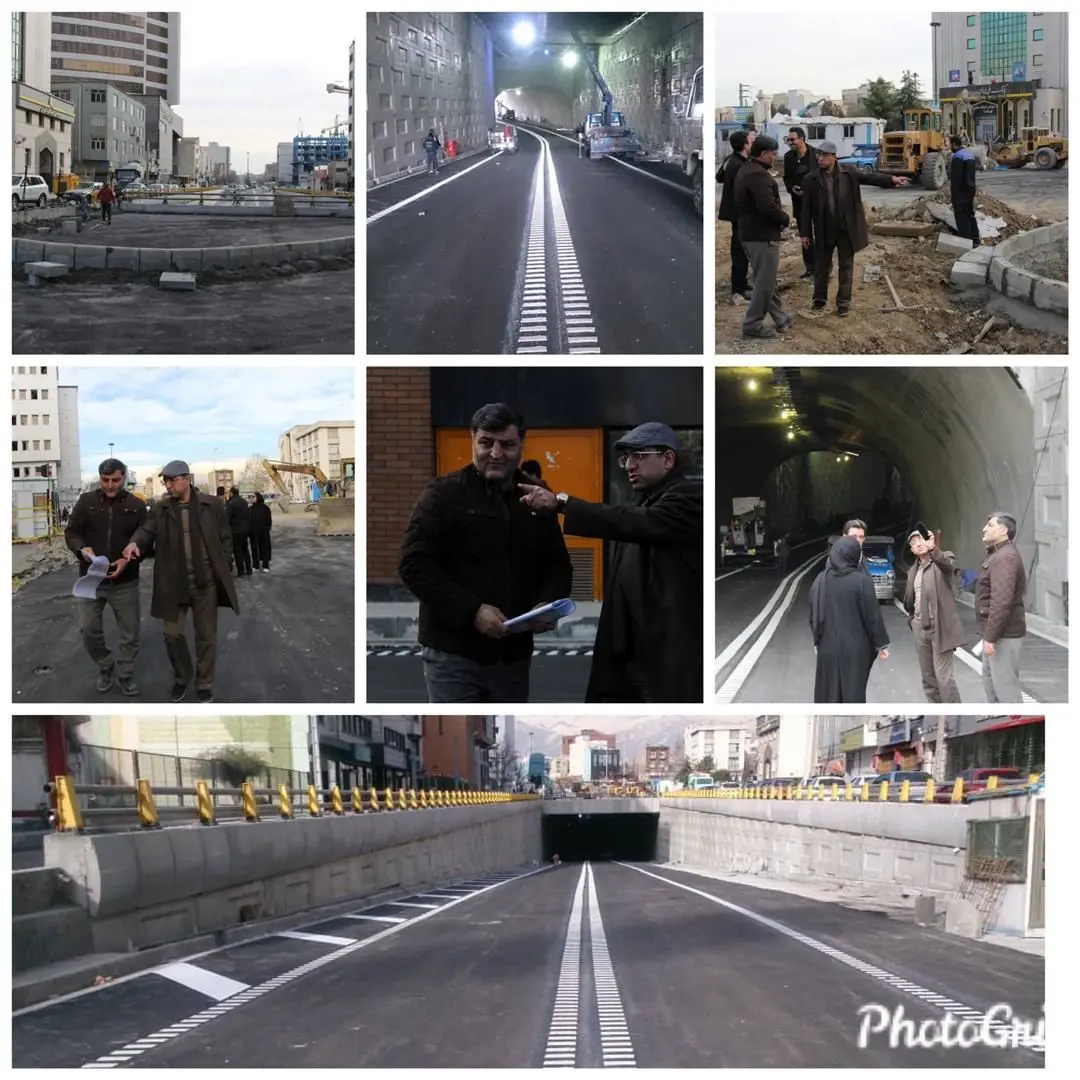 بازدید مدیران منطقه۹ از مراحل پایانی زیرگذر استاد معین_ آزادی 

