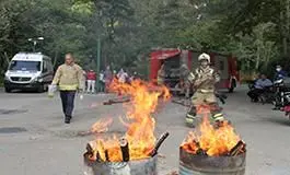 مانور عملیات پدافند غیرعامل "آتش سوزی عمدی در پارک ملت" 

