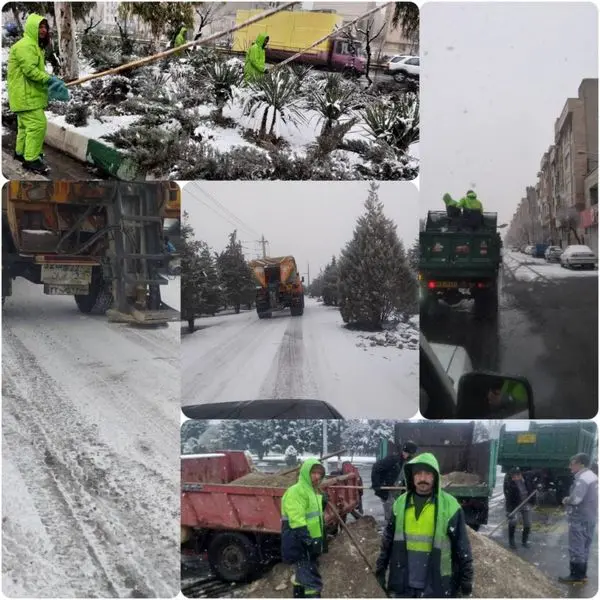 آماده باش کامل عوامل اجرایی ناحیه 6 منطقه 14جهت بارش برف