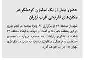 راه اندازی تورهای گردشگری ویژه ایام نوروز در منطقه 15