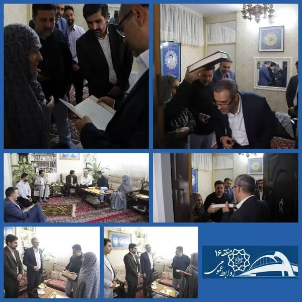  بدرقه سید مرتضی روحانی شهردار سابق منطقه ۱۶ توسط مادر بزرگوار شهیدان والامقام خالقی پور

