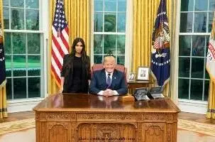 کیم کارداشیان و ترامپ در کنار هم + عکس