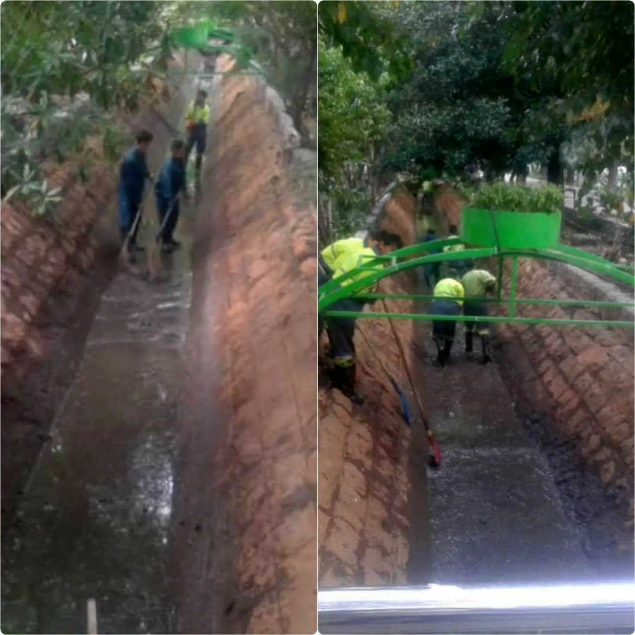 لایروبی و پاکسازی کانال میانی بلوار کشاورز

