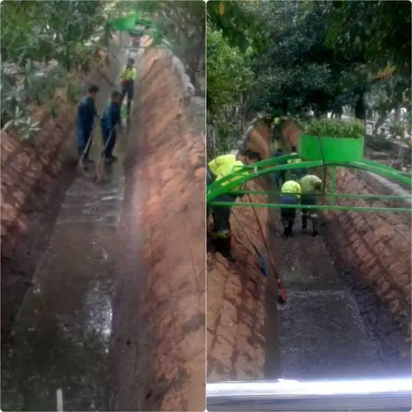 لایروبی و پاکسازی کانال میانی بلوار کشاورز


