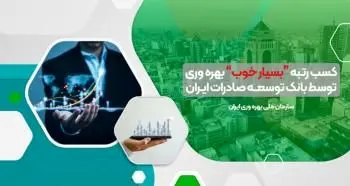 کسب رتبه "بسیار خوب" بهره وری توسط بانک توسعه صادرات ایران

