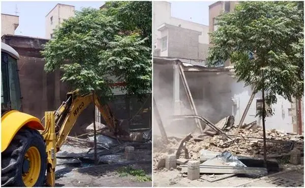 دو واحد غیر مجاز در مرکز شهر تخریب شد