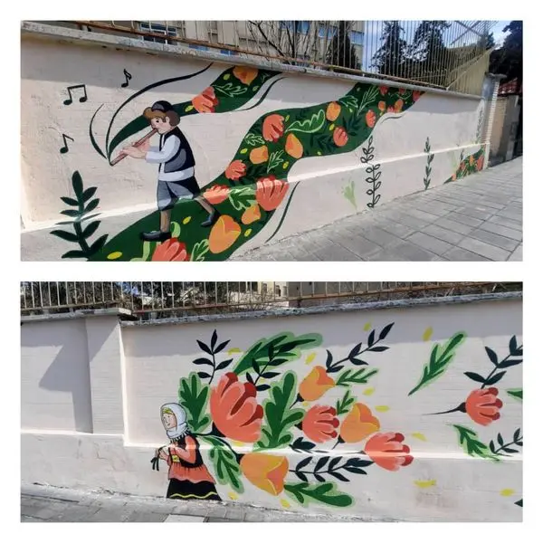 گل های بهاری بر جداره های فرسوده منطقه2 نقش بست