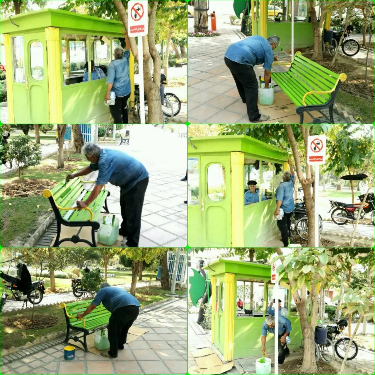 رنگ آمیزی المان های شهری در ناحیه یک 

