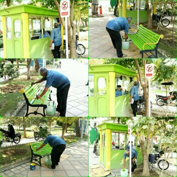 رنگ آمیزی المان های شهری در ناحیه یک