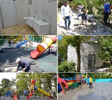 ارتقای خدمات رفاهی وایمنی فضای بازی کودکان در بوستان نیاوران

