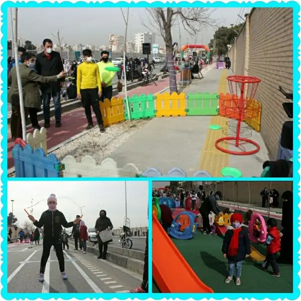 اجرای برنامه های ورزشی در خیابان اجتماعی