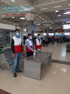 استقرار ناظرین سلامت در فرودگاه اهواز

