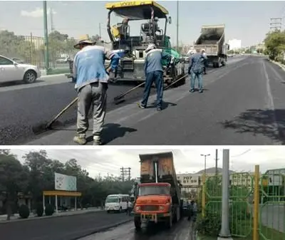 پخش و توزیع بیش از ۱۰۰۰ تُن آسفالت، در بلوار پانزده خرداد اراک

