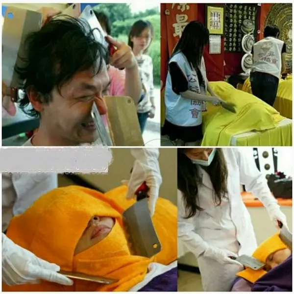 ماساژ چاقو برای مشتریان+عکس