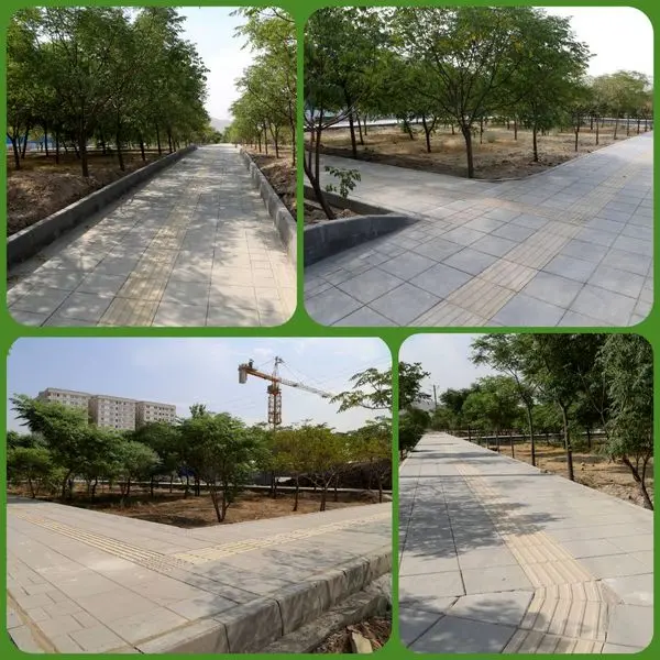 اجرای 750 متر مربع پیاده روسازی در بوستان شهید آوینی منطقه 15